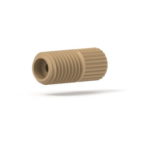 Upchurch Scientific Super Flangeless Nut for 1/16 inch or 1/32 inch OD Tubing, Short, 1/4-28 Flat Bottom, Headless Knurl, PEEK, Natural, Single - P-232 - Click Image to Close